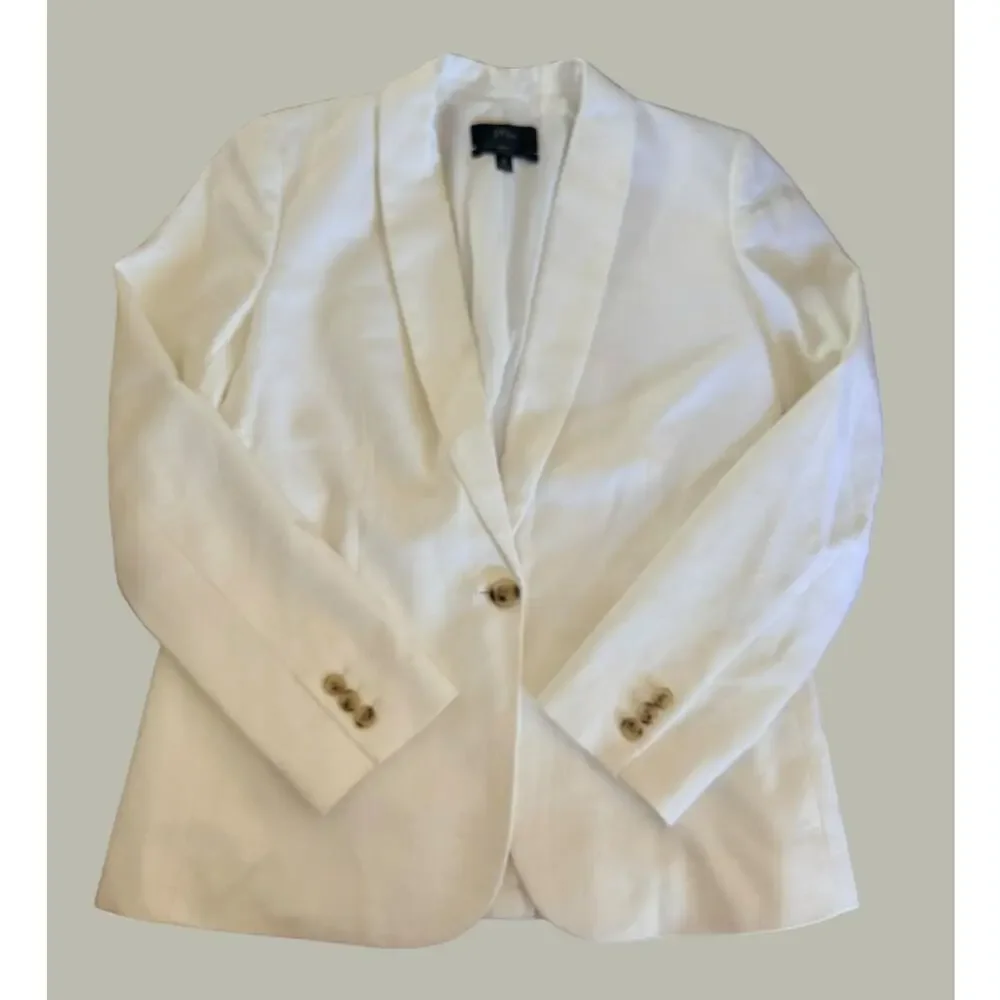 JCREW Parke blazer in stretch linen blend-Ivory Size 6 - Picture 3 of 12